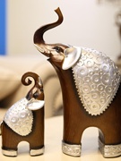 欧式树脂工艺品家居装饰品乔迁礼物母子象创意桌面动物摆件