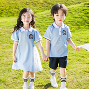幼儿园园服夏季两件套小学生运动校服短袖套装加厚纯棉一年级班服