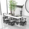 新中式茶桌椅组合大理石功夫茶几简约现代办公室泡茶桌禅意茶桌椅