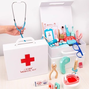 儿童小医生玩具套装女孩扮演过家家听诊器看病医疗箱打针男孩收纳
