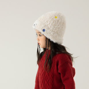 白露同款毛线帽儿童帽子秋冬季女童，护耳帽宝宝针织毛绒渔夫帽亲子