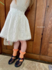 半身裙！韩国童装Poisson女童小花朵白色蕾丝半身裙 裙子
