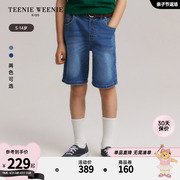 TeenieWeenie Kids小熊童装24年夏季男童休闲松紧腰牛仔短裤