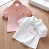 女童小兔子衬衫2024夏季儿童，韩版衬衣洋气卡通，宝宝短袖上衣夏
