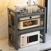 可伸缩厨房微波炉置物架台面烤箱，支架多功能家用电饭煲架子收纳架