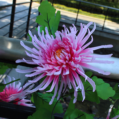 绢花菊花藤条陵园墓碑花串假花藤