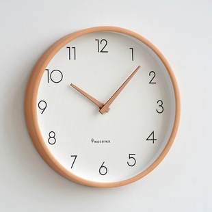 mjk简约现代实木挂钟客厅，创意个性时尚钟表，家用北欧时钟卧室静音