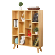 速发松木儿童书架简易家用置物架实木儿童书柜自由组合收纳柜收纳