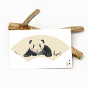 熊猫同萌X锦亭东古风明信片套装6枚国画手绘熊猫闲趣panda