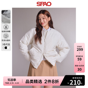 spao韩国同款春季男女短款棉服情侣，加厚外套spjpd4tc01