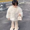 女童冬季毛毛外套2023韩版儿童仿狐狸毛时尚洋气环保皮草大衣