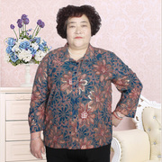 春夏200斤中老年女装衬衣时尚，胖妈妈装上衣，开衫宽松长袖衬衫