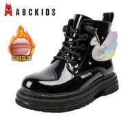 abckids童鞋2023冬季儿童皮靴女童二棉加绒马丁靴P351206327