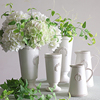 美式乡村地中海白色复古陶瓷，花瓶麦穗浮雕，鲜花插花花器台面大号
