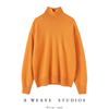 显白到惊叹!橘色羊绒针织衫高领，毛衣宽松加厚套头纯羊绒打底衫
