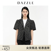 dazzle地素奥莱春季泡泡袖设计感logo印花西装外套女