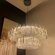 高定轻奢大宅水晶吊灯客厅餐厅卧室LED三色变光创意设计灯具