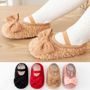 女宝板袜子室内儿童女童秋冬防滑隔凉学步袜套袜子鞋婴儿加绒