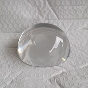 玻璃纯透明半球80mm装饰水晶球摆件实心半边球镇纸DIY定制磨砂