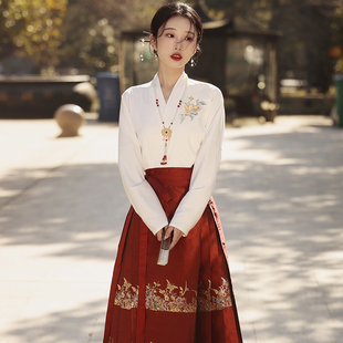 红色马面裙敬酒服新娘旗袍套装2024新中式订婚礼服女平时可穿