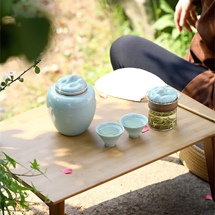 今觉青瓷功夫茶具套装个人专用户外泡茶旅行便携快客杯易泡茶壶