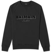 balmain巴尔曼男款时尚卫衣，清新简约黑色长袖，舒适透气flocklogo