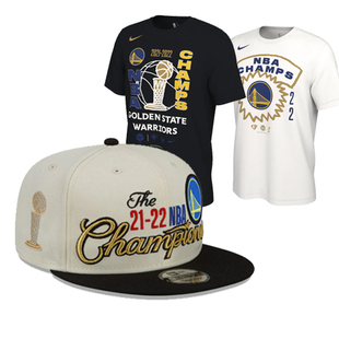 NBA金州勇士队2022总冠军纪念帽子库里同款t恤短袖儿童冠军纪念帽