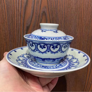 景德镇青花瓷纯手工胎手绘陶瓷茶具盖碗高端单个家用高档三才功夫