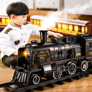 仿真高铁停车场儿童电动小火车套装汽车火车蒸汽，轨道模型玩具男孩