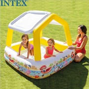 加厚环保带遮阳篷儿童戏水池1-3宝宝防晒海底爬行决明子玩具球池