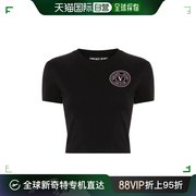 香港直邮Versace Jeans V字徽章亮片T恤 76HAHG06CJ02G