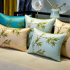 现代新中式抱枕竹子刺绣古典红木，沙发靠垫套床头软包大靠背枕含芯