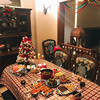 懒咚猫 复古桌布美式桌垫红色餐桌台布新年圣诞茶几桌布圆餐桌垫