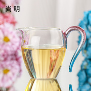 尚明公道杯玻璃分茶器高档绿茶，冲泡器茶道，玻璃杯耐热玻璃泡茶杯