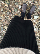 黑色毛线针织孕妇半身裙竖条纹秋冬韩版百搭显瘦直筒裙一步裙
