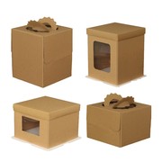 4 6 8 10 12 14寸手提牛皮纸芝士包装盒加高双层生日蛋糕盒子定制
