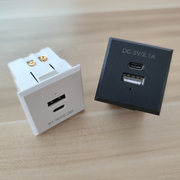 卡式Type-C双口USB充电插座机柜机箱桌面电源插座模块电源适配器