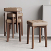 实木软包餐椅家用凳子，现代简约凳子书桌木，椅子客厅板凳可叠放餐椅