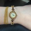 日本agete阿卡朵手表，女天然石榴石手，链式mini盘日系女士复古腕表
