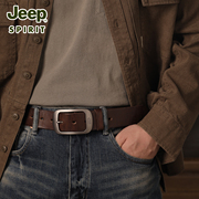 Jeep皮带男士2024真牛皮腰带男款裤腰带潮流品牌皮带