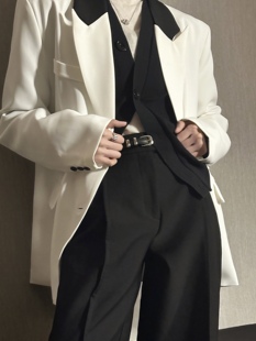 十一的信｜无性别高级感设计西装拼接白色外套西服中性风