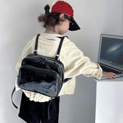 韩版儿童背包男童时尚漆皮亮面双肩包大容量小学生书包女童出游包