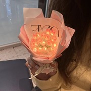 手工diy郁金香小夜灯花束材料包自制永生花情人节送女友生日礼物