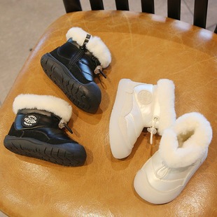 秋冬宝宝雪地靴男童加绒棉鞋，婴儿学步鞋子，软底0一1岁婴