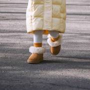 两穿亲子款|冬季儿童，雪地靴真羊，皮毛一体宝宝靴子女童成人中筒靴