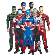 万圣节肌肉服装蝙蝠蜘蛛侠，绿巨人美国队长，超人衣服成人复仇者联盟