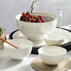 纯白骨瓷饭碗家用陶瓷米，饭碗瓷碗汤碗大碗，泡面碗创意日式餐具套装