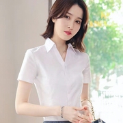 2024大码白色夏季宽松短袖韩版修身上衣女大码学生衬衫衬衣潮