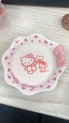 HelloKitty碗碟套装花花盘可爱好看的陶瓷餐具凯蒂猫家用创意碗盘