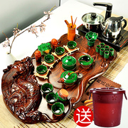 辉跃茶具功夫茶具科技木，茶盘茶海汝窑陶瓷，整套茶具套装四合一